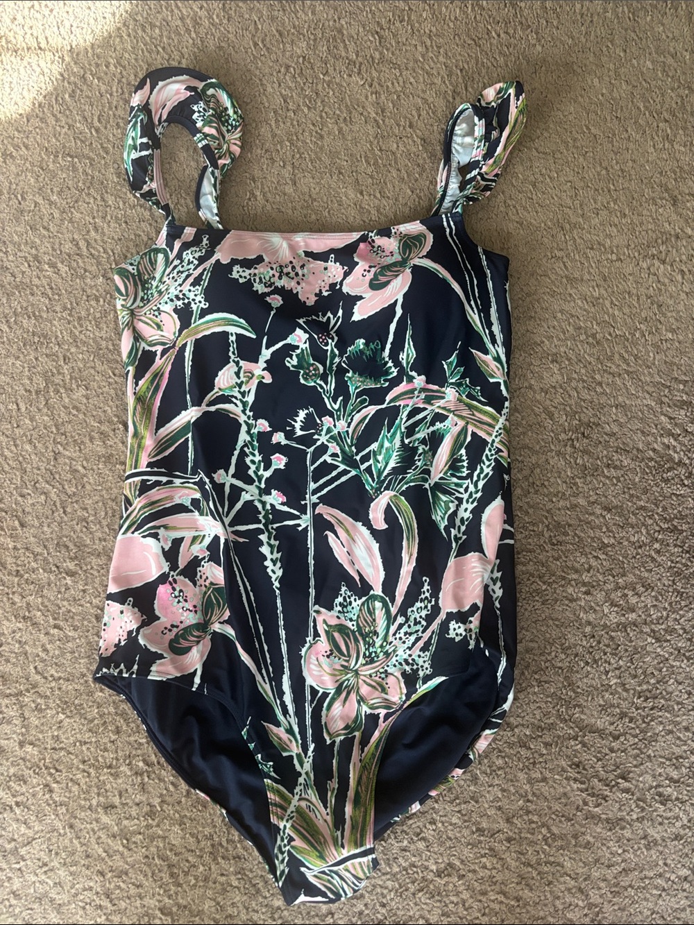 Vineyard Vines Navy Floral One-Piece Swimsuit